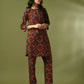 Myshka Women's Multi Printed Cotton Round Neck Party Tunic With Trousers Co-ord set - Swadesiicart