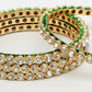 NVR Women's Set Of 4 Gold-Polished Kundan-Studded Traditional Bangles - Swadesiicart