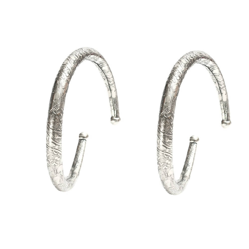Mominos Fashion Kamal Johar Oxidised Silver Pressing Style Anklets | Swadesiicart