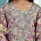 Vaasva Women's Purple Tissue Embroidered Suit Set With Solid Pant And Embroidered Dupatta | Swadesiicart