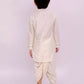 Lil Drama Mishti White Kurta Dhoti and Jacket For Boys | Swadesiicart