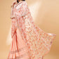 Peach Lycra Sequin Embroidery And Frills Saree - Norita Hit Design - Swadesiicart
