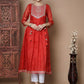 Indian Clothing Myshka Women's Red Anarkali Kurta - Swadesiicart