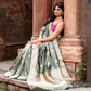 Joban Fashion Dusty Olive Banarasi Katan Pure Handloom Silk Saree | Swadesiicart