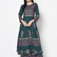 Aniyah Rayon Teal Blue Color Block Print Anarkali Palazzo Set (AN-220K)
