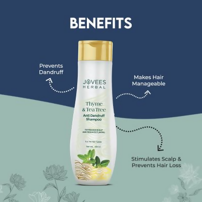 Jovees Thyme & Tea Tree Anti Dandruff Shampoo For All Hair Types - Swadesiicart