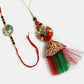 NVR Women & Men Set of 2 Multicolor Peacock Design Bhaiya Bhabhi Rakhi With Roli Chawal | Swadesiicart