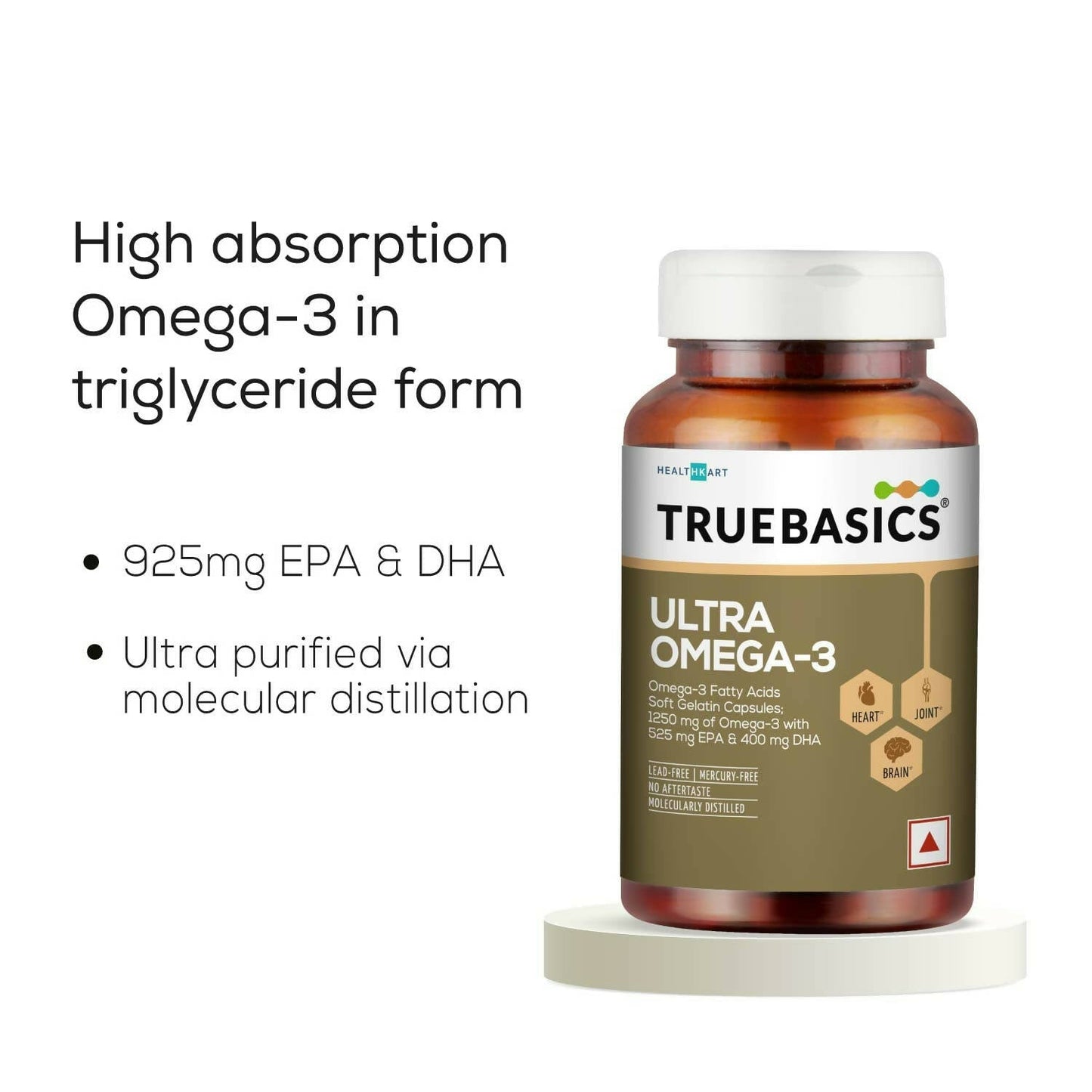 TrueBasics Ultra Omega 3 Fish Oil Capsules for Women & Men - Swadesiicart