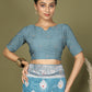 Shree Shyam Fashion Linen Cotton Sky Blue Saree