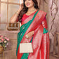 Joban Fashion Green Banarasi Soft Silk Woven Saree | Swadesiicart