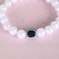 NVR Men & Women White Evil Eye Crystal Elasticated Bracelet - Swadesiicart