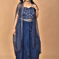 Morchari Women Hand Embroidery Crop Top-Blue - Swadesiicart