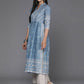Ahalyaa Women's Traditional wear Kurta - Powder Blue | Swadesiicart
