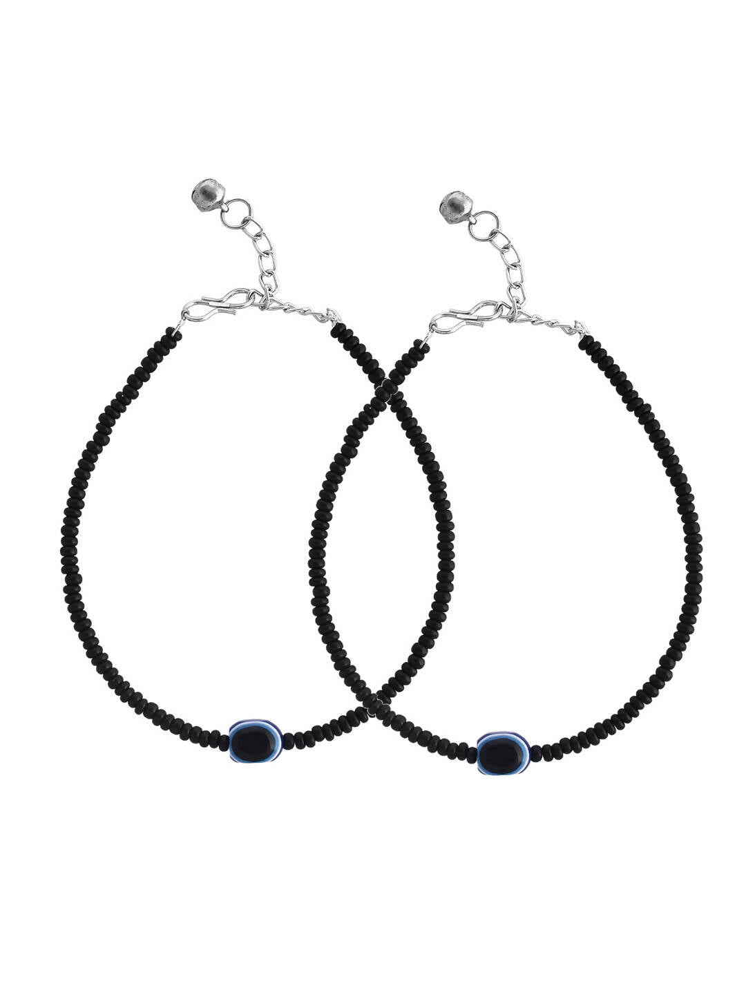 VOJ Women Black Color stainless steel Anklet - Swadesiicart