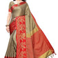 Vamika Banarasi Jacquard Weaving Brown Saree (DHONI CHIKU) | Swadesiicart