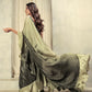 Green Satin Solid Designer, Printed Party Wear Ready To Wear Saree - Nasreen | Swadesiicart