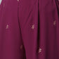 Ahalyaa Wine Crepe Solid Kurta Palazzo Set With Printed Dupatta | Swadesiicart