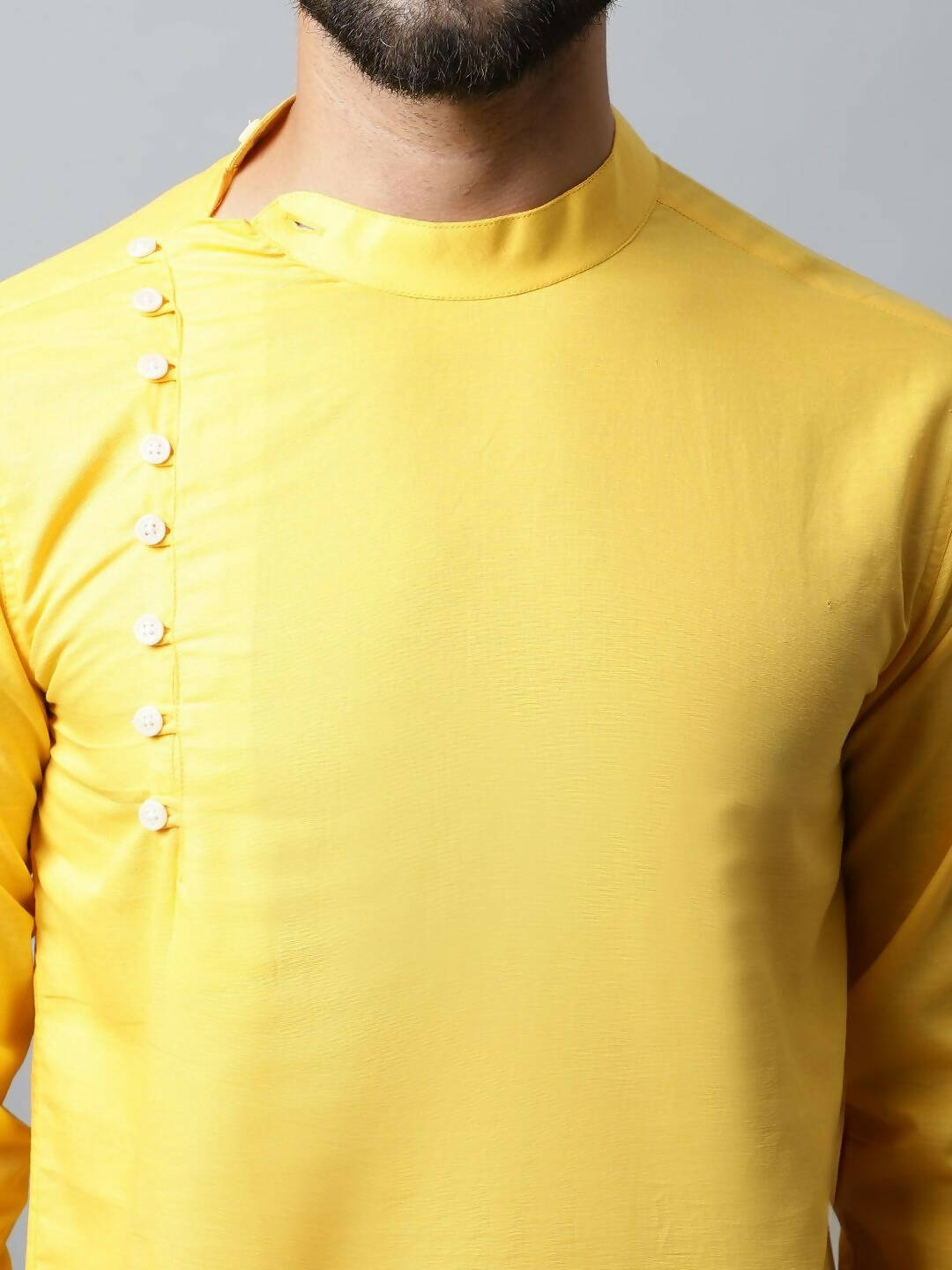 Even Apparels Yellow Color Pure Cotton Men's Kurta With Side Placket (MMS759) | Swadesiicart
