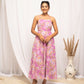 FIORRA Women's Light Pink Georgette Floral Printed Dress - Swadesiicart