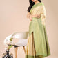 Astita Aura Silk Cream Light Green Banarasi Silk Saree | Swadesiicart