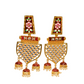 Traditional Gold-Polished Meenakari Maroon Jhumka Jhumki Earrings By House of Ree - Swadesiicart
