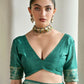 Vishnu Weaves Women's Rama Handloom Raw Silk Thread Weaving Saree with Blouse - Swadesiicart