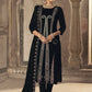 Jyoti Fashion Women's Black Velvet Floral Resham Thread with Jari work Kurta with Trouser & Dupatta | Swadesiicart