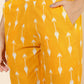 Janasya Women's Yellow Cotton Ikkat Printed Casual Straight Co-ords - Swadesiicart