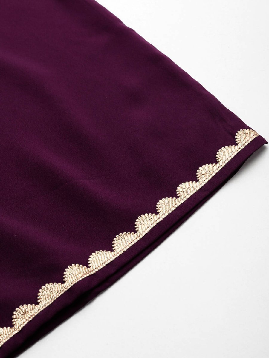 Ahalyaa Women's Traditional wear Kurta Set - Burgundy | Swadesiicart