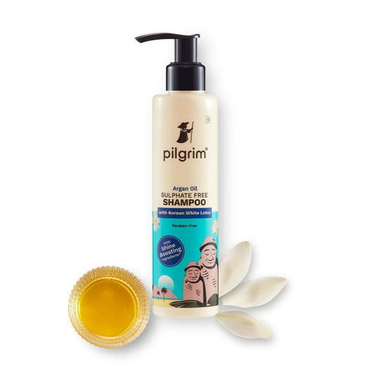 Pilgrim Sulphate Free Shampoo For Dry Frizzy Hair With Korean White Lotus - Pilgrim