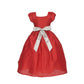 Asmaani Baby Girl's Red Color Satin Designer Full Length Dress (AS-DRESS-22014)