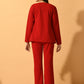 Myshka Women's Red Solid Coat With Trousers - Swadesiicart