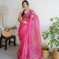 Vamsee Devika Pink Organza Silk Saree - Swadesiicart