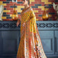 Vishnu Weaves Women's Yellow Paithani Patola Silk Zari Woven Saree with Unstitched Blouse - Swadesiicart
