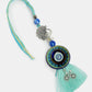 NVR Women & Men Set of 2 Blue Evil Eye & Beaded Bhaiya Bhabi Rakhi With Roli Chawal & Chocolate | Swadesiicart