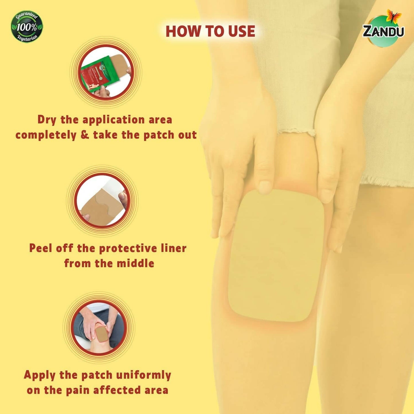Zandu Ayurvedic Knee Pain Relief Patch - Swadesiicart