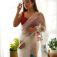 Vamsee Urvashi White Organza Saree - Swadesiicart