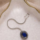Women's Blue Silver-Toned Kundan Studded Maang Tikka - Ruby Raang | Swadesiicart