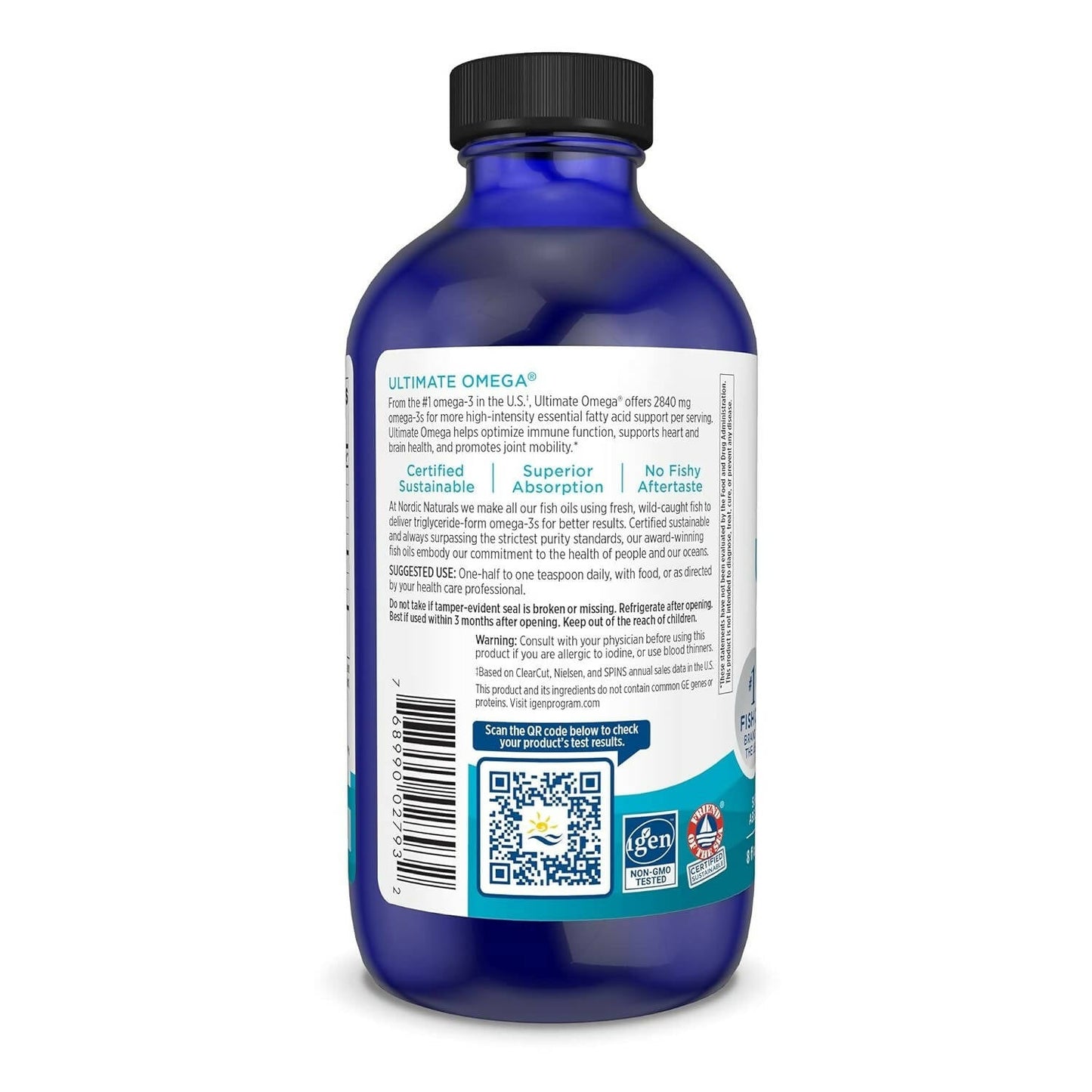 Nordic Naturals Ultimate Omega 3 Fish Oil Liquid - Lemon Flavor - Swadesiicart