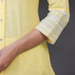 Juniper Women's Yellow Cotton Slub Embroidered Straight Kurta | Swadesiicart