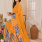 Aafreen Partywear Designer Orange Georgette Fancy Saree