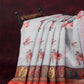 Mix of Grey and Orange Floral Print Semi Chanderi Saree By Gayathri Reddy Designer Studio | Swadesiicart