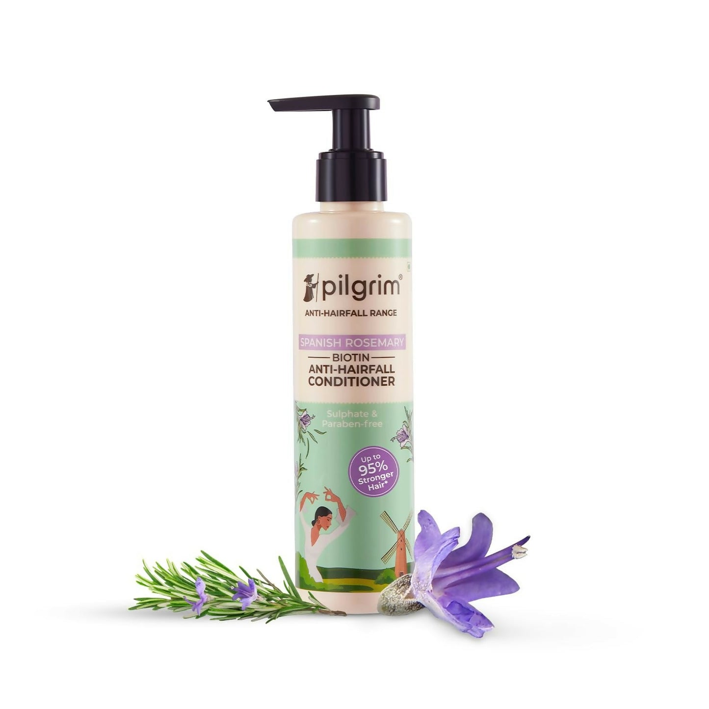 Pilgrim Spanish Rosemary & Biotin Anti Hairfall Conditioner For Reducing Hair Loss & Breakage - Swadesiicart