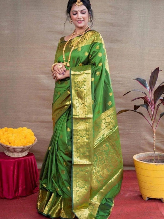 Anouk Ethnic Motifs Woven Design Zari Banarasi Saree | Swadesiicart