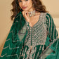 Anaita D Green Chinon Readymade Anarkali Lehenga with Heavy Embroidery Work