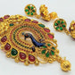 Gold-Polished Multicolor Kemp Peacock Pendant Set | Swadesiicart