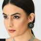 Mominos Fashion Johar Kamal Oxidised Silver-Plated Brass Finish Kundan Choker For Women (Black) | Swadesiicart