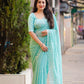 Sky Pure Chiffon Woven Design Saree with Unstitched Blouse - Hiral Fashion | Swadesiicart