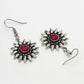 NVR Women's Silver-Toned Artificial Stones German Silver Oxidised Drop Earrings | Swadesiicart