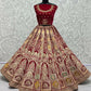 Jyoti Fashion Women's Rani Pink Velvet Dori, Multi Thread Embroidered with Diamond Work Wedding Lehenga Choli | Swadesiicart